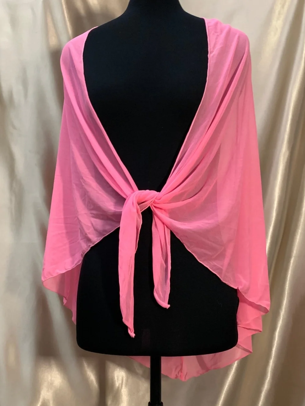 Y2K Neon Pink Sheer Mesh Triangle Scarf Multiwear Shawl 2000's Rave Festival